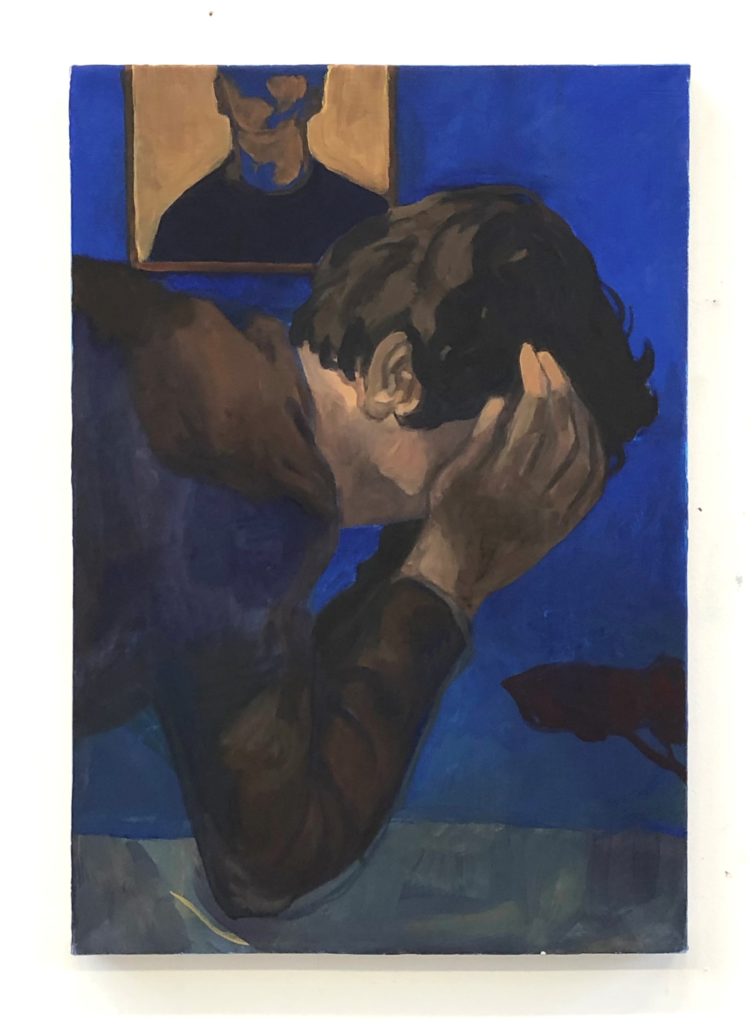 A work exhibited in Victor Puš-Perchaud's solo exhibition, entitled Ceci est la couleur de mon coeur, at Galerie l'inlassable. Work entitled "La mélancolie."