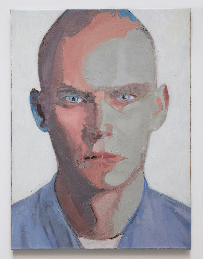 A work included in Arthur Grobois's solo exhibition, Une chambre en été, at galerie l'inlassable. Work entitled "White Portrait."