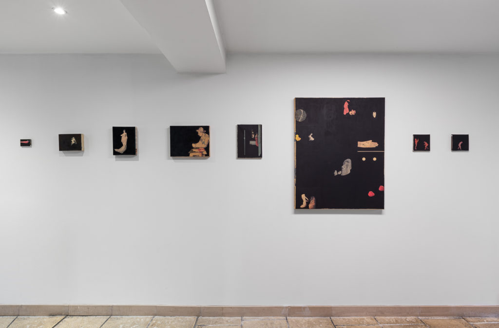 Installation view of Anne Delaporte's solo exhibition, Rébus, at Galerie l'inlassable. 